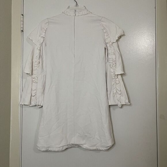 ALEXIS off white ruffle hem tiered sleeve mini dress size XS - Picture 9 of 9
